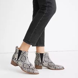 Madewell Carina Snake Print Pull On Boots 9